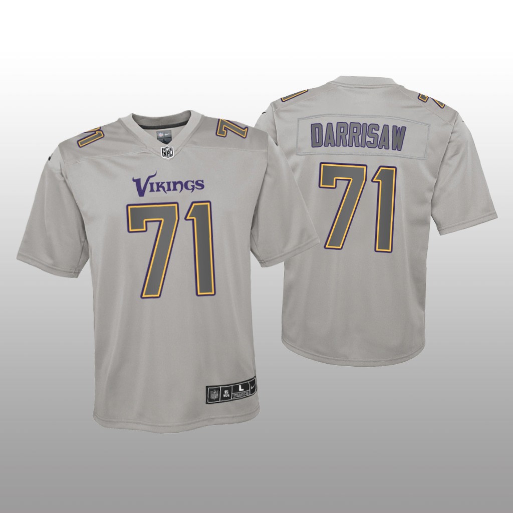 Minnesota Vikings Christian Darrisaw Gray Jersey Atmosphere Fashion Game - Youth