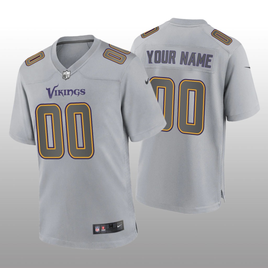 Minnesota Vikings Custom Gray Jersey Atmosphere Fashion Game - Men's