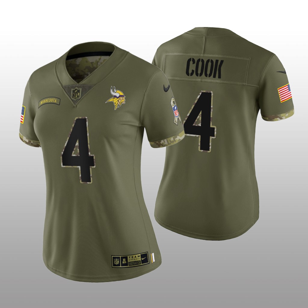 Minnesota Vikings Dalvin Cook Olive Limited Jersey 2022 Salute To Service - Women's