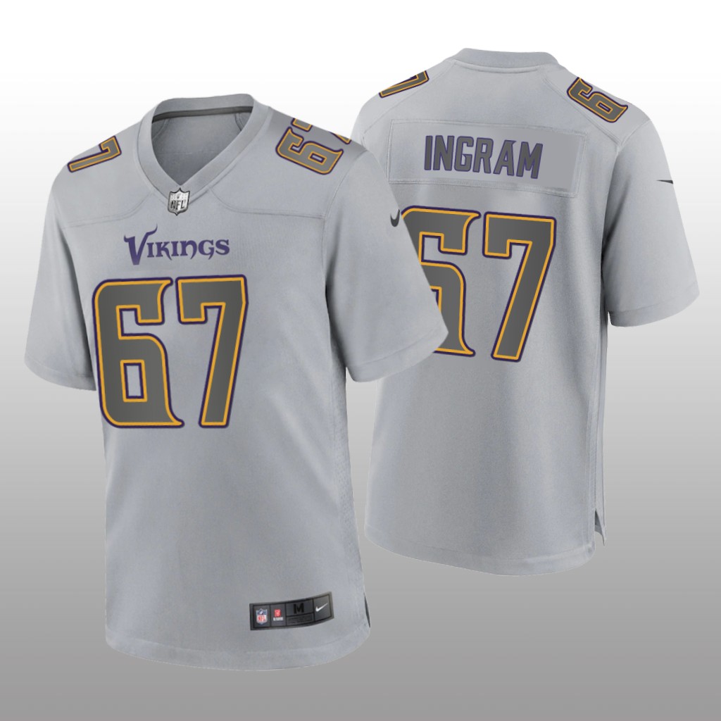 Minnesota Vikings Ed Ingram Gray Jersey Atmosphere Fashion Game - Men's