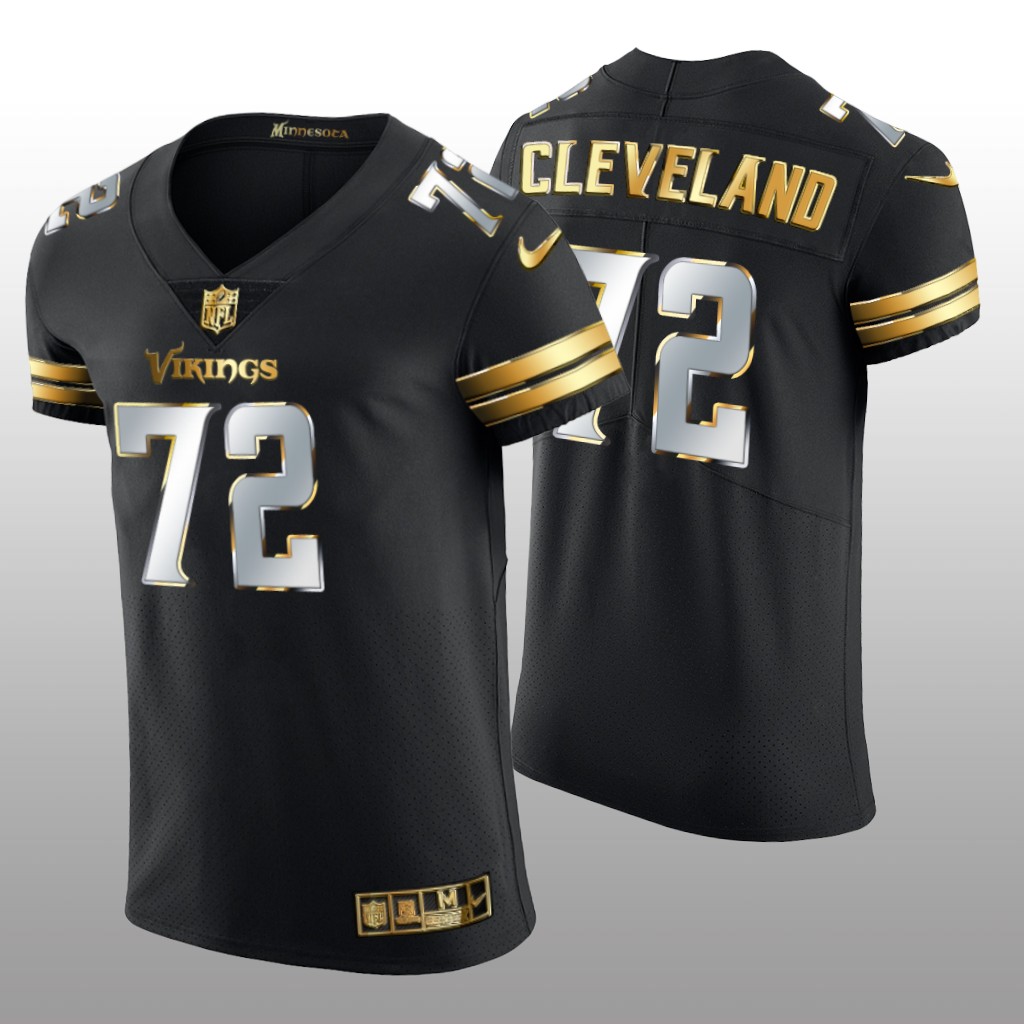 Minnesota Vikings Ezra Cleveland Black Vapor Elite Jersey Golden Edition Men's