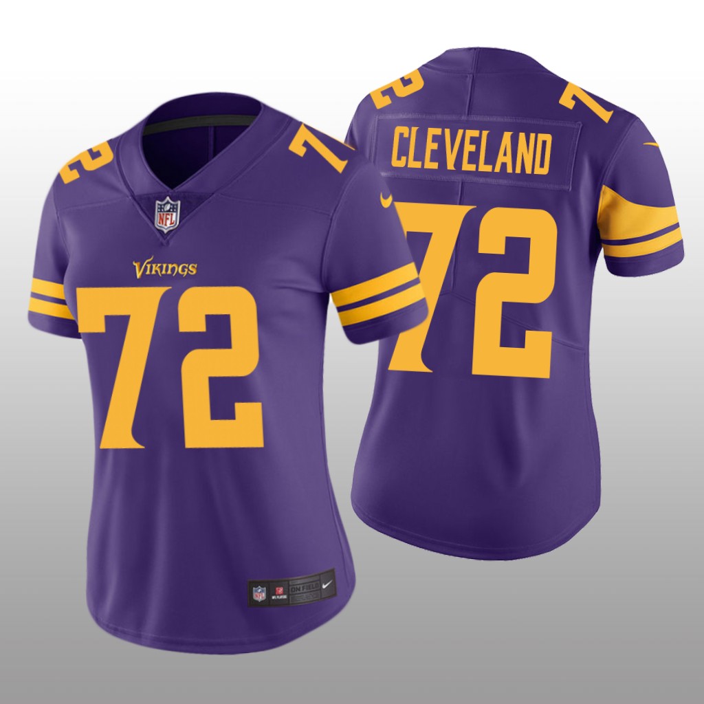 Minnesota Vikings Ezra Cleveland Purple Jersey Color Rush Limited - Women's