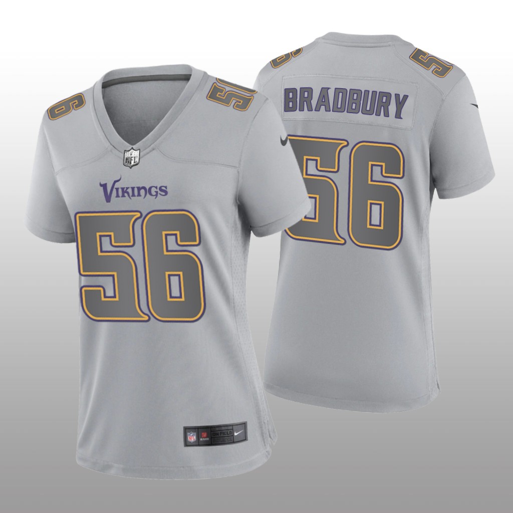 Minnesota Vikings Garrett Bradbury Gray Jersey Atmosphere Fashion Game - Women's