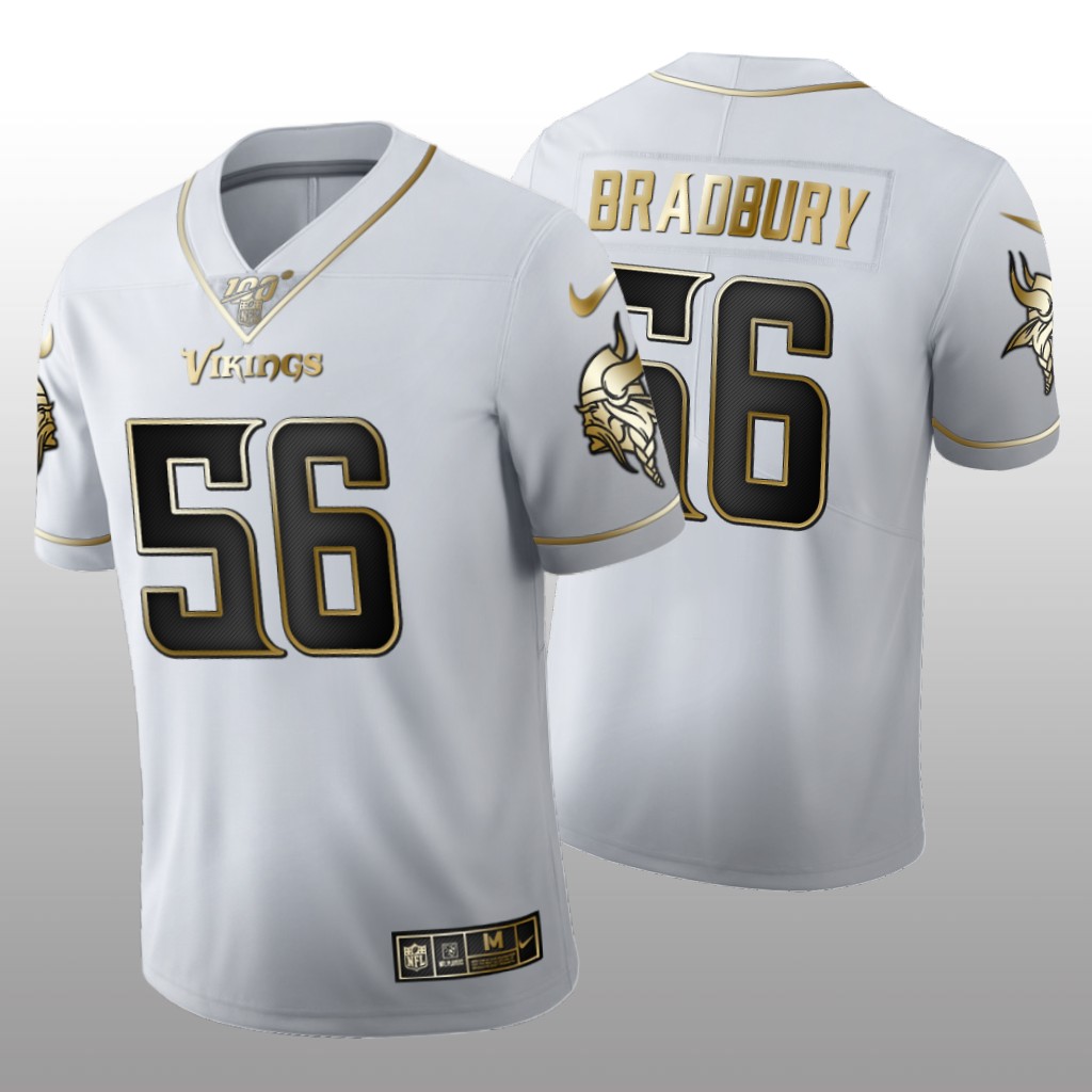 Minnesota Vikings Garrett Bradbury White Golden Edition Jersey 100th Season Men's