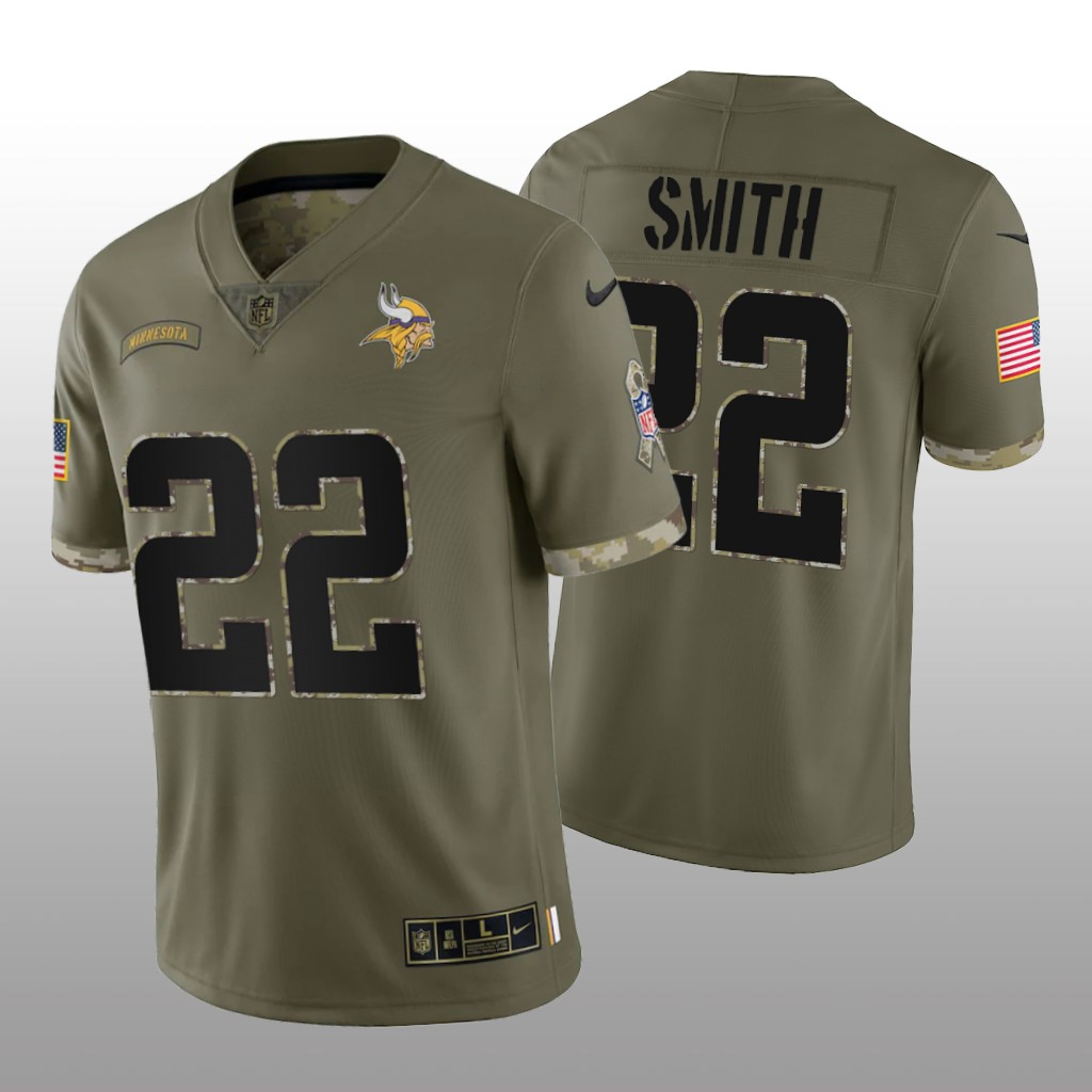 Minnesota Vikings Harrison Smith Olive Jersey 2022 Salute To Service - Men's