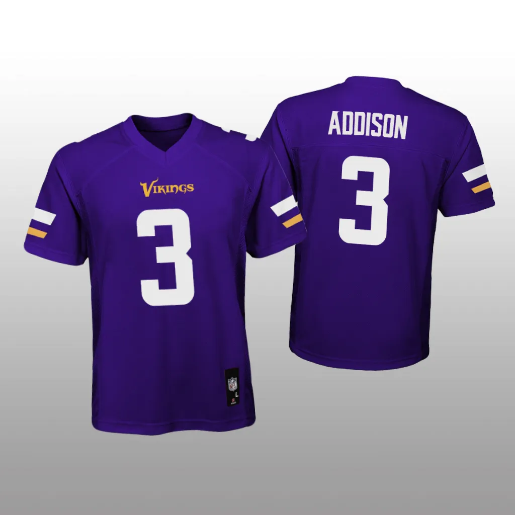 Minnesota Vikings Jordan Addison Purple Jersey Game - Youth
