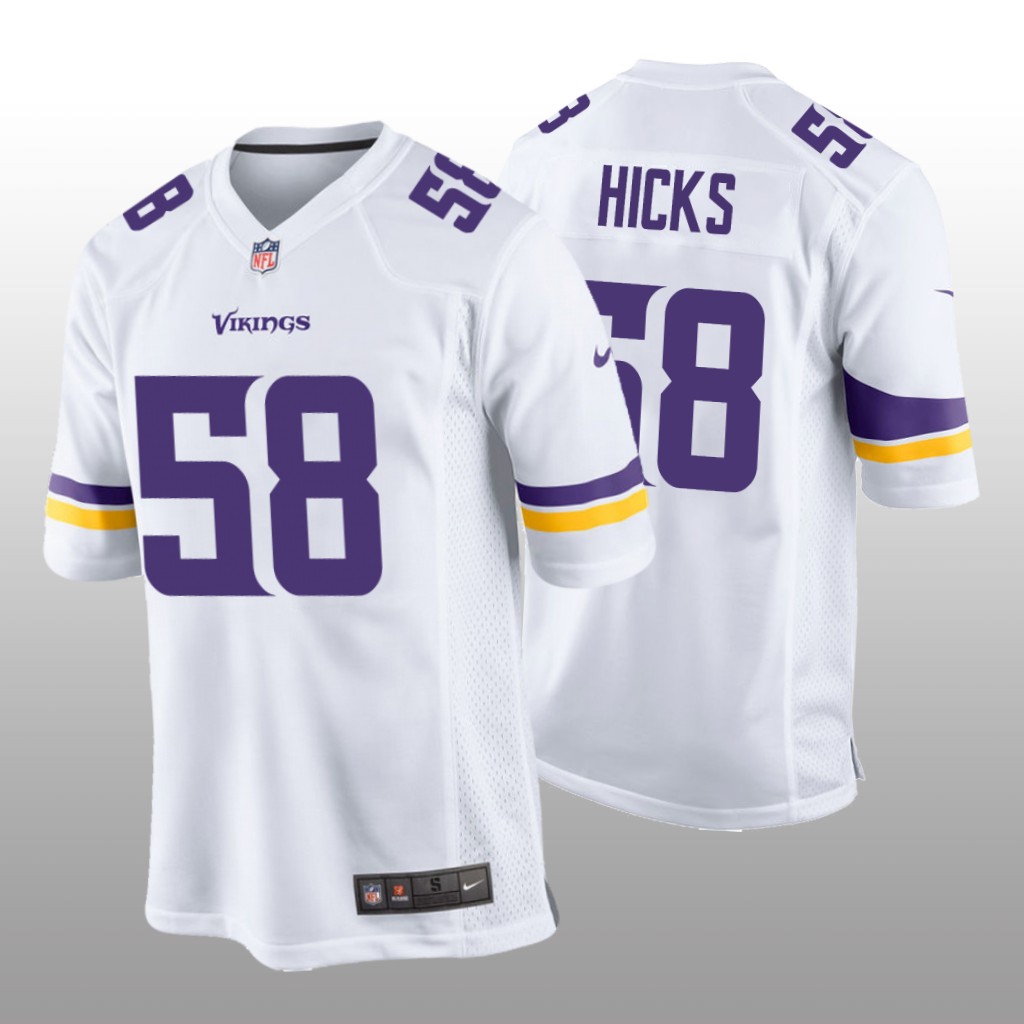 Minnesota Vikings Jordan Hicks White Jersey Game - Men's