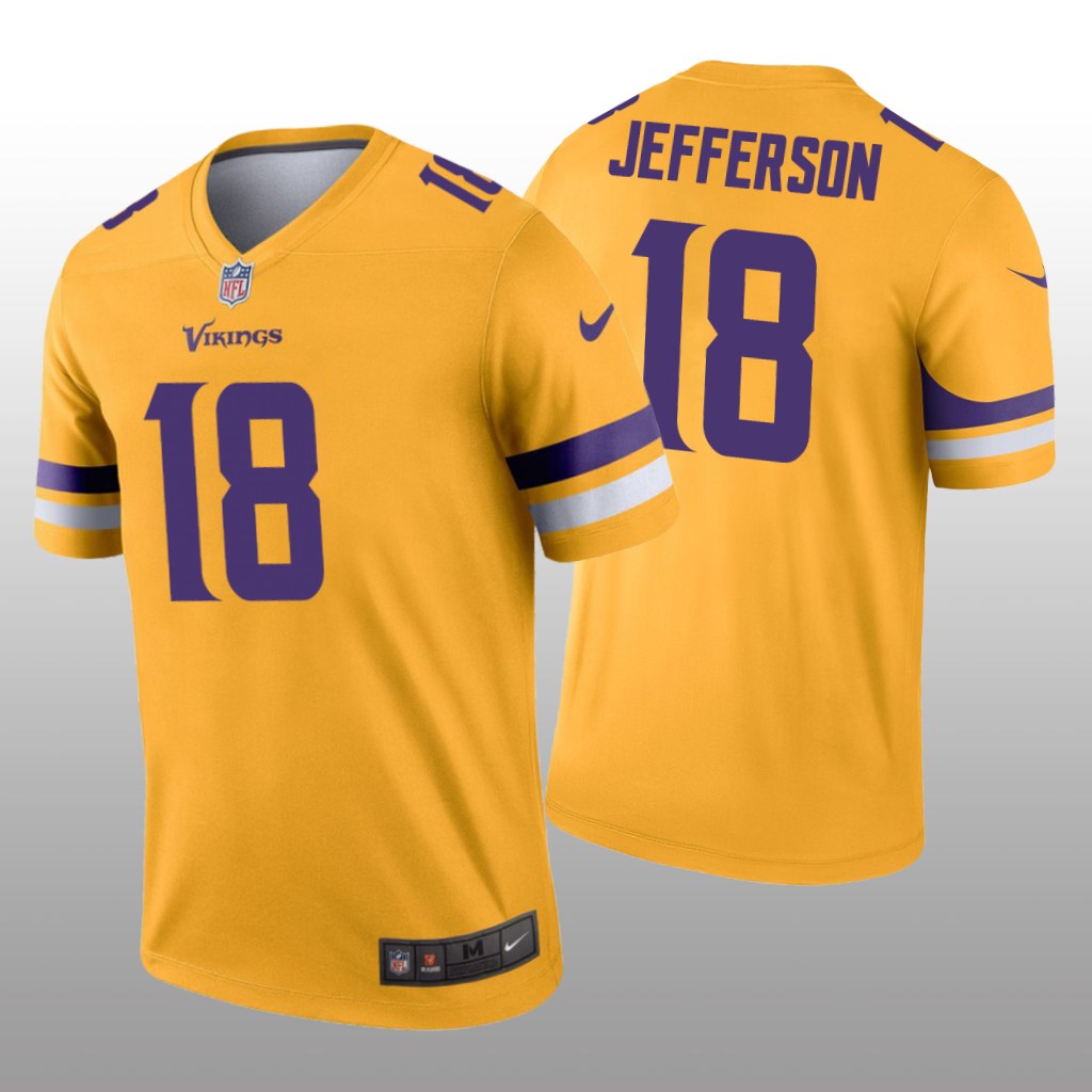 Minnesota Vikings Justin Jefferson Gold Jersey Inverted Legend - Men's