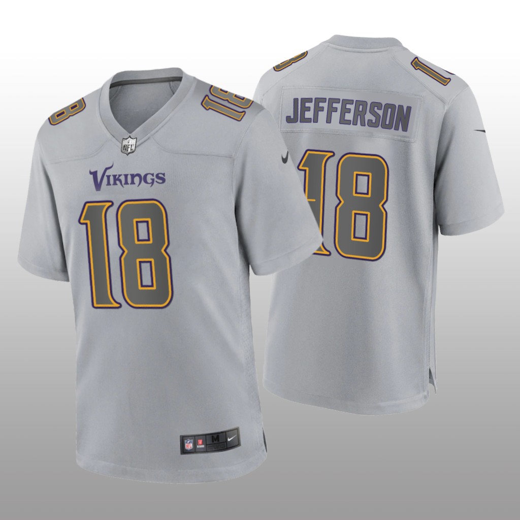 Minnesota Vikings Justin Jefferson Gray Jersey Atmosphere Fashion Game - Men's