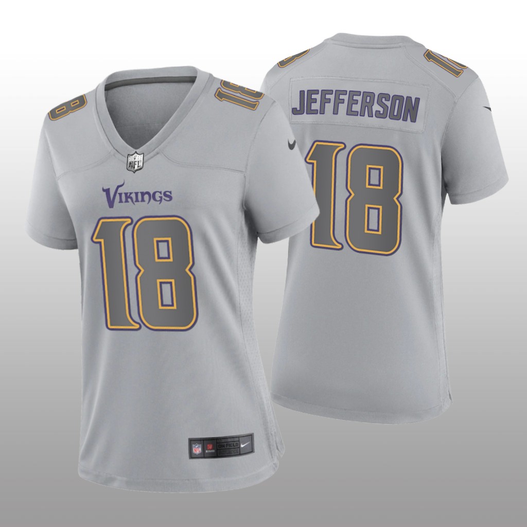 Minnesota Vikings Justin Jefferson Gray Jersey Atmosphere Fashion Game - Women's