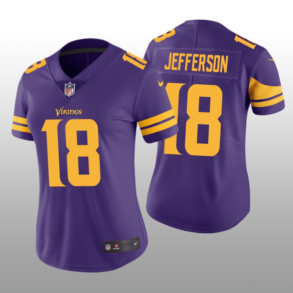 Minnesota Vikings Justin Jefferson Purple Jersey Color Rush Limited - Women's