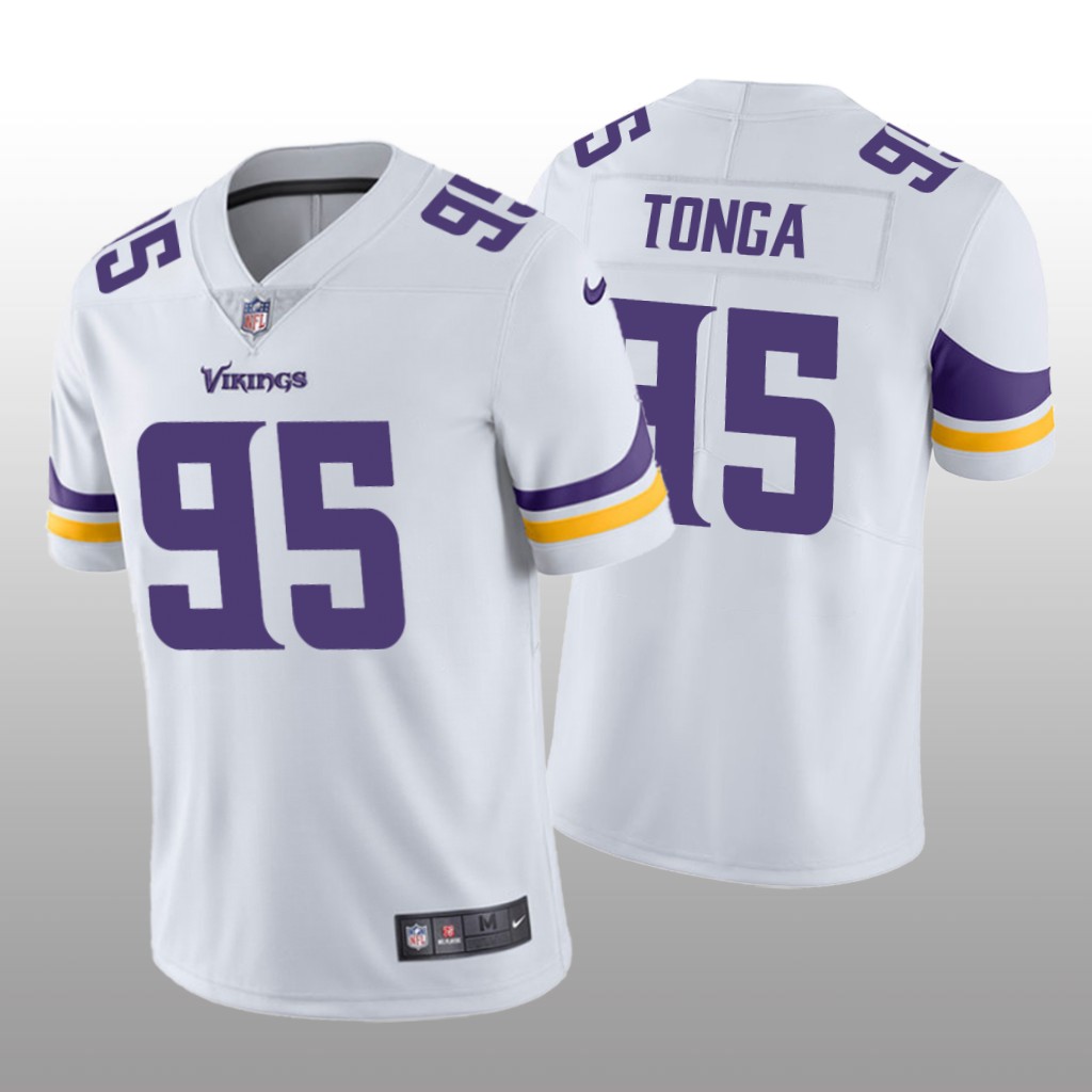 Minnesota Vikings Khyiris Tonga White Jersey Vapor Limited - Men's