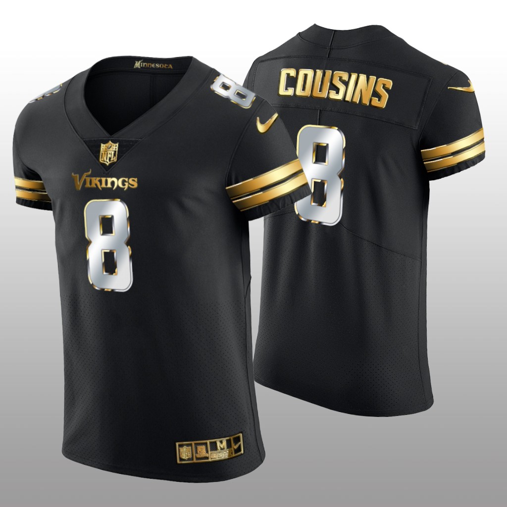 Minnesota Vikings Kirk Cousins Black Vapor Elite Jersey Golden Edition Men's