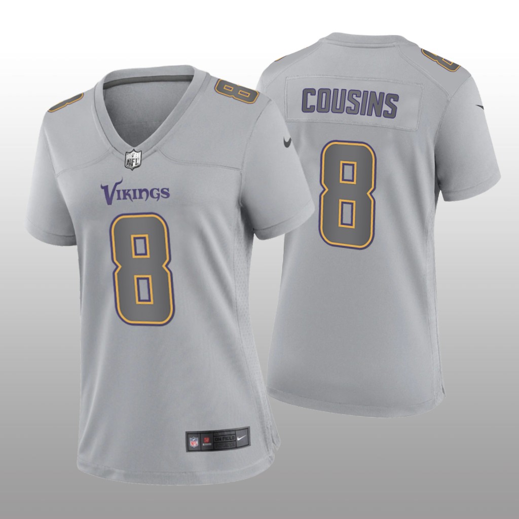 Minnesota Vikings Kirk Cousins Gray Jersey Atmosphere Fashion Game - Women's