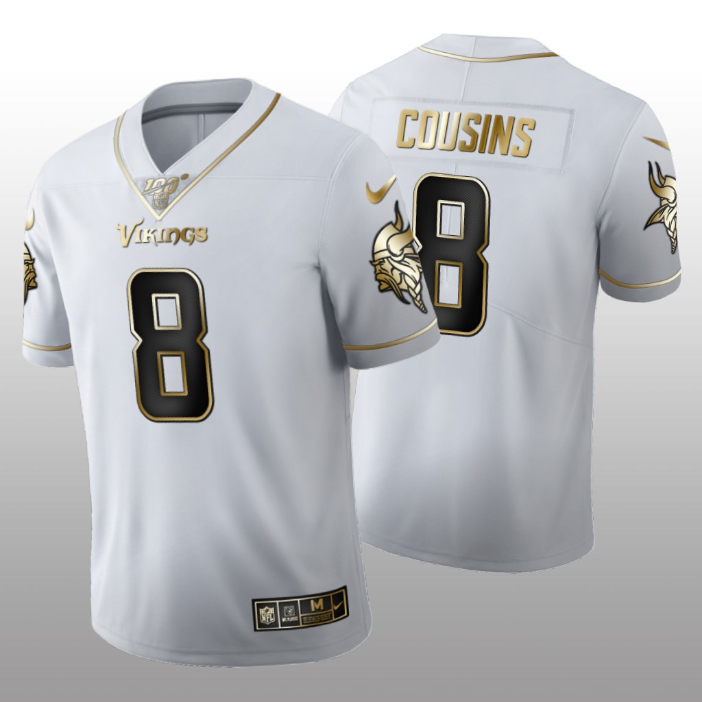 Minnesota Vikings Kirk Cousins White Golden Edition Jersey 100th Season Men's
