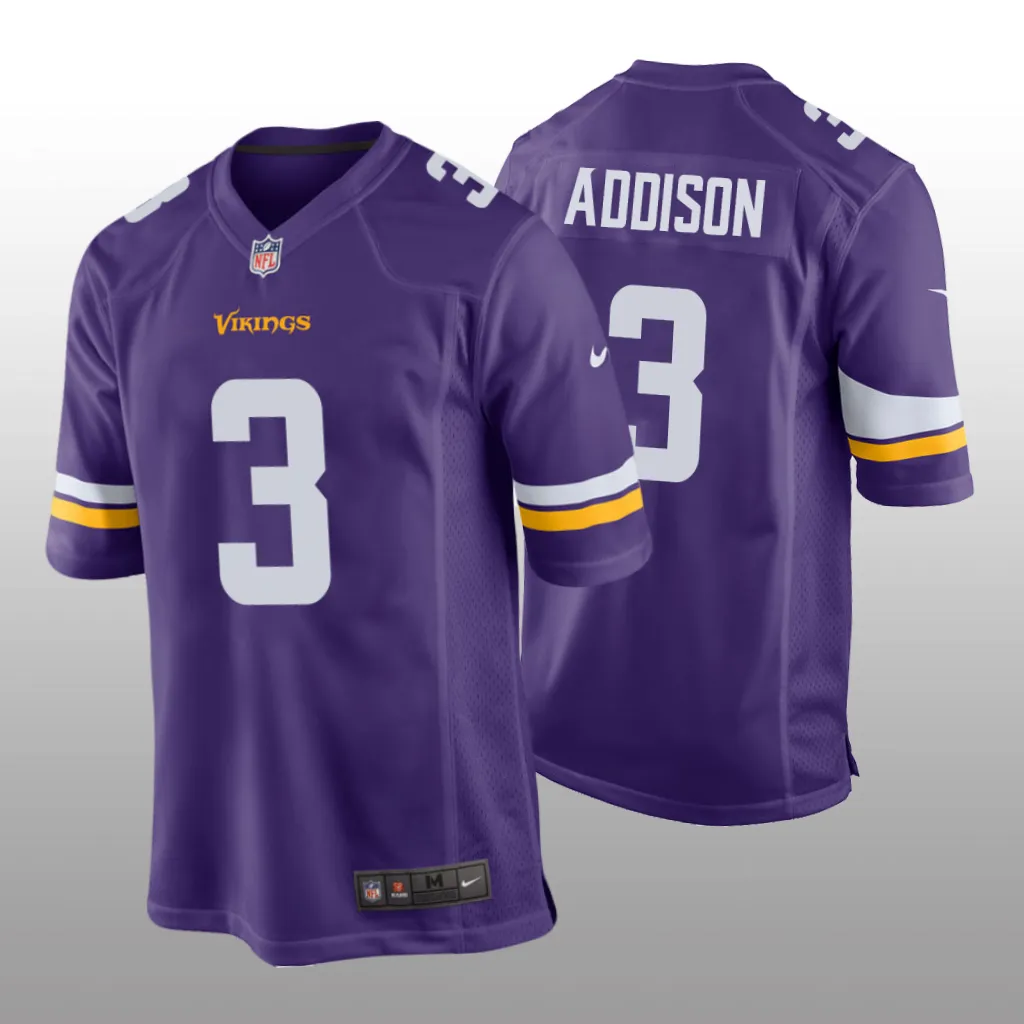 Minnesota Vikings Purple 2023 NFL Draft Jordan Addison Game Jersey