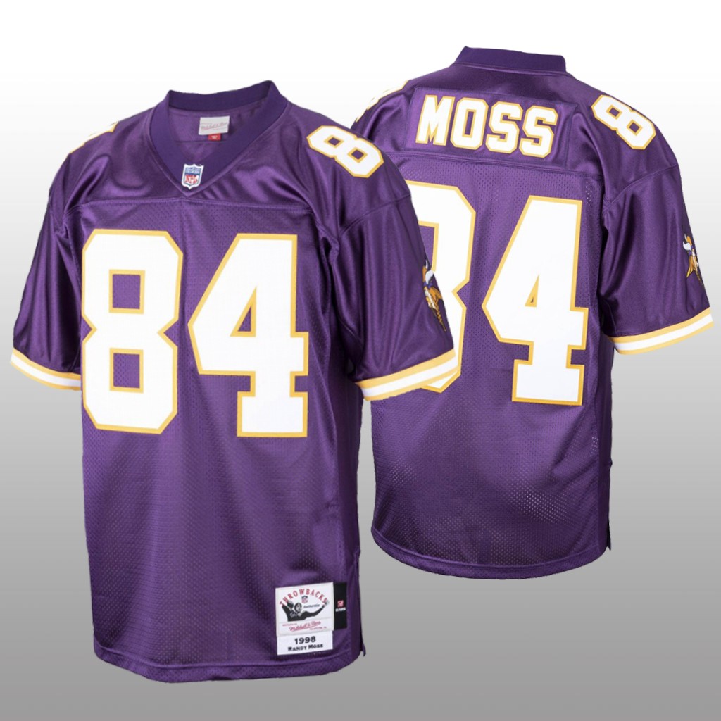 Minnesota Vikings Randy Moss Mitchell & Ness Purple Throwback 1998 Jersey - Men's