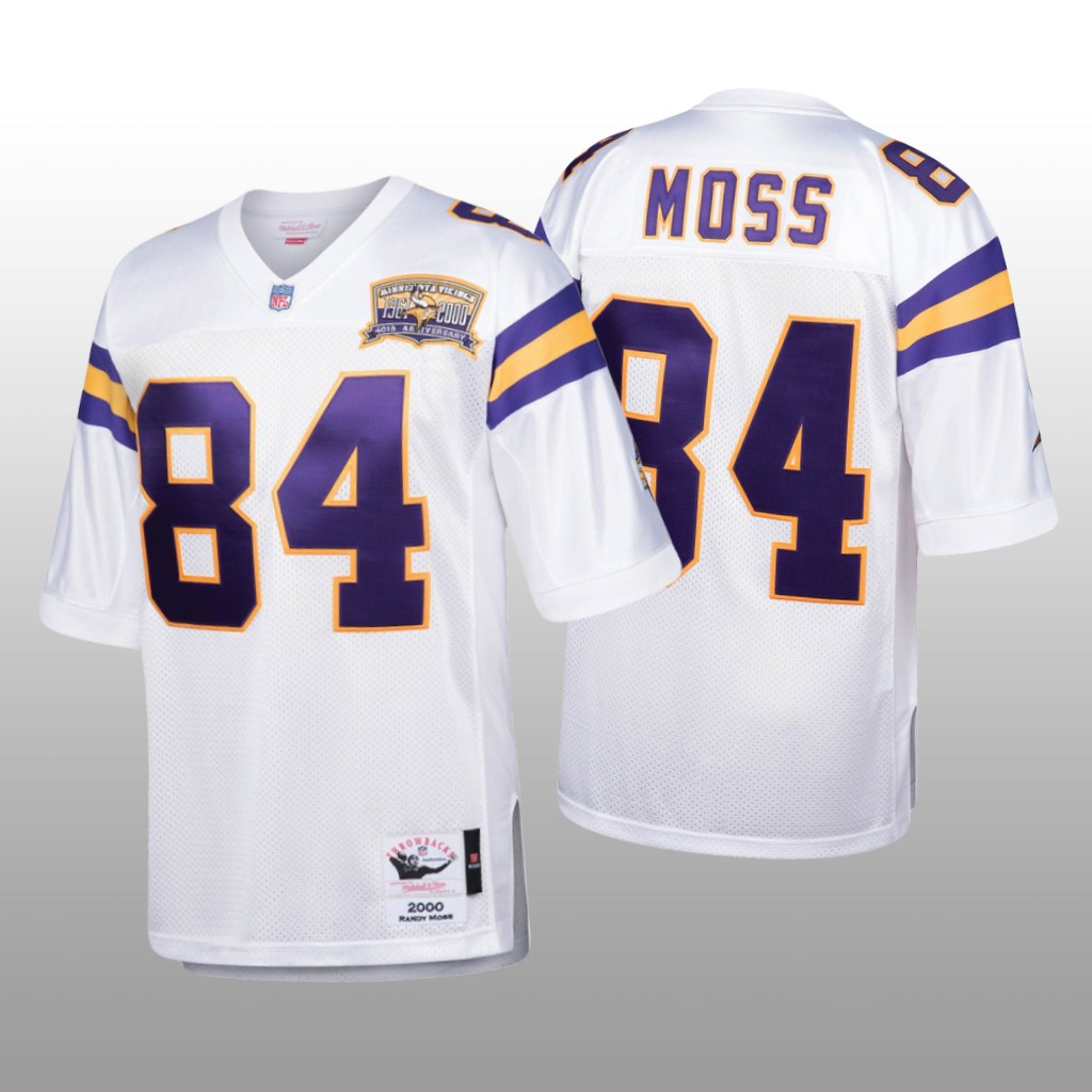 Minnesota Vikings Randy Moss White Throwback 2000 Jersey - Men's