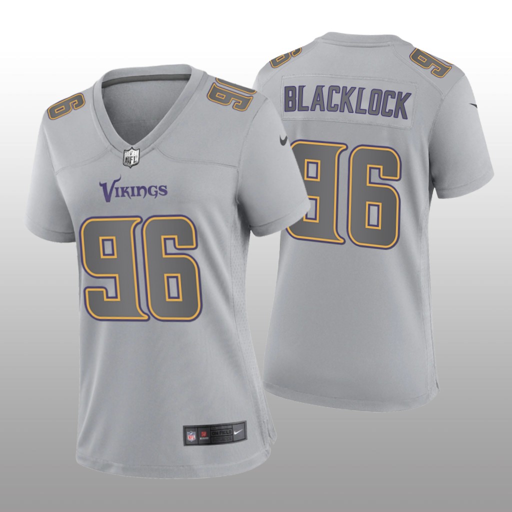Minnesota Vikings Ross Blacklock Gray Jersey Atmosphere Fashion Game - Women's