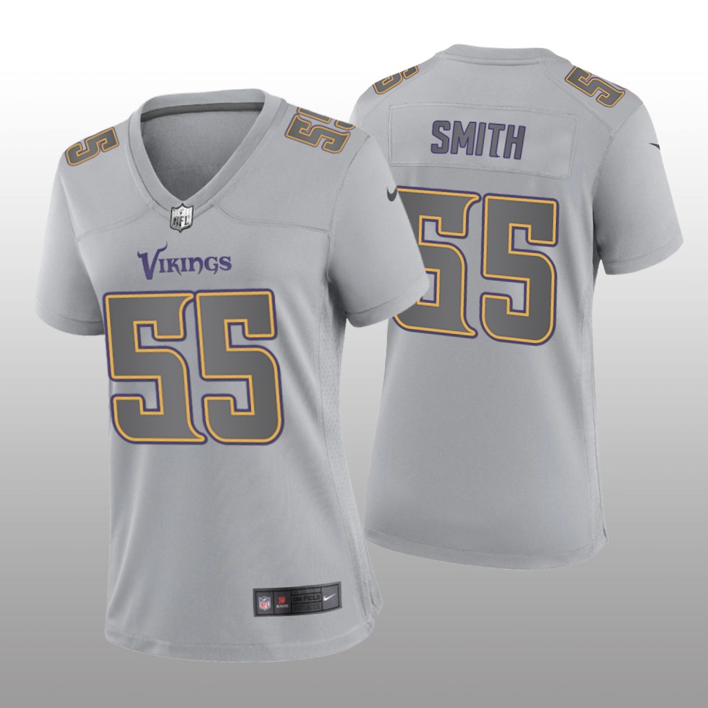 Minnesota Vikings Za'Darius Smith Gray Jersey Atmosphere Fashion Game - Women's