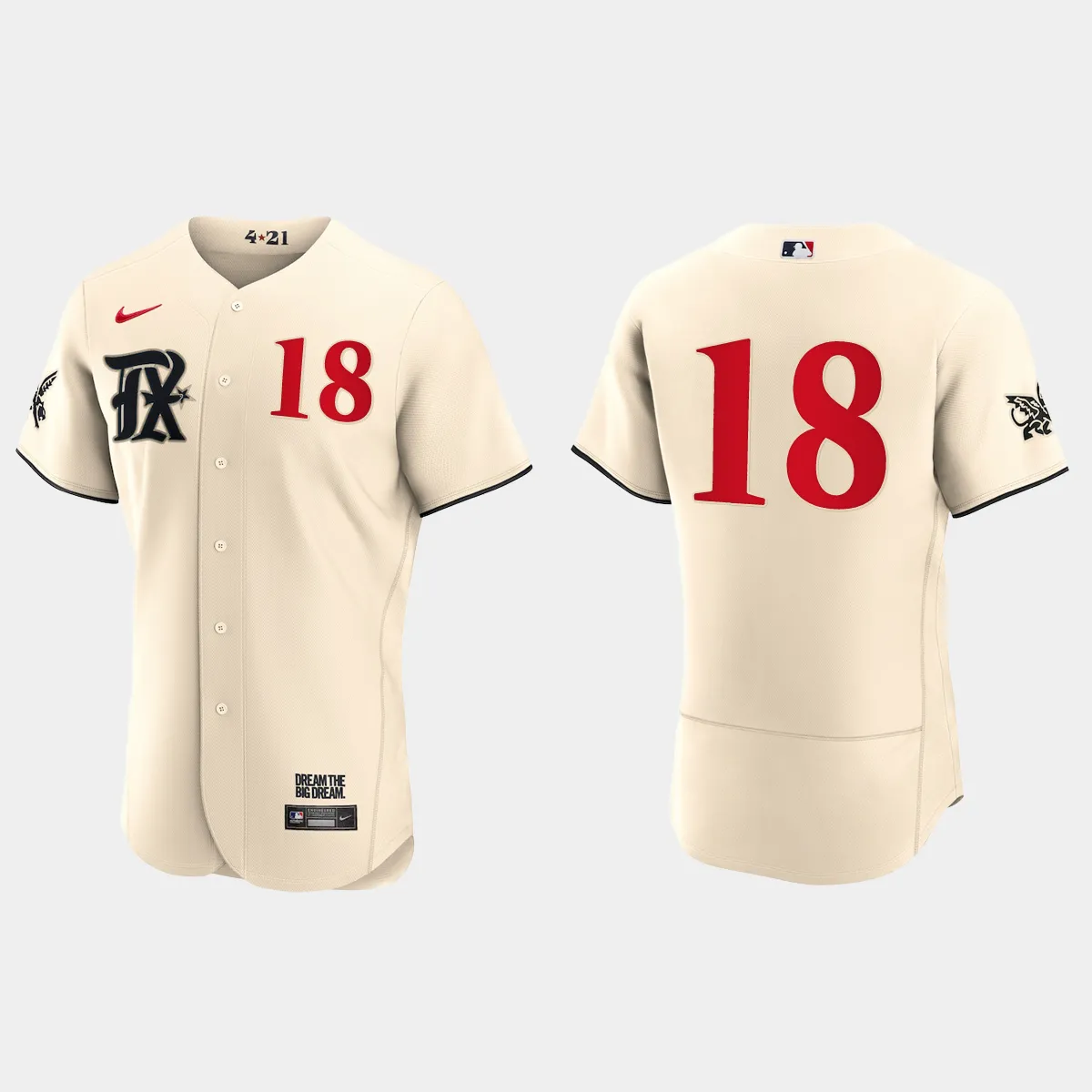 Mitch Garver Texas Rangers 2023 City Connect Jersey - Cream