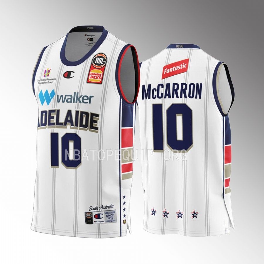 Mitch McCarron #10 Adelaide 36ers 2022-23 Away White Jersey NBL