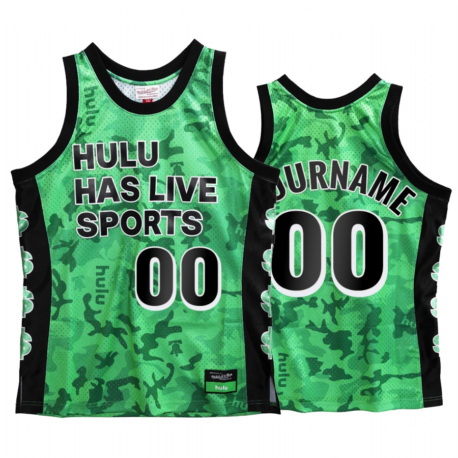 Mitchell Ness X Hulu Custom Hardwood Classics #00 Green Jersey