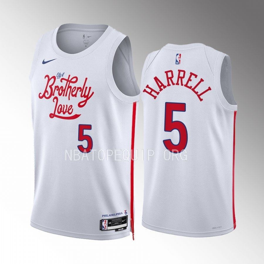 Montrezl Harrell 2022-23 Philadelphia 76ers White #5 City Edition Jersey Swingman