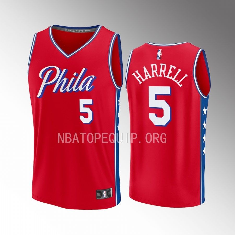 Montrezl Harrell 76ers #5 Red Jersey Fast Break Fast Break Player 2022-23 Statement Edition