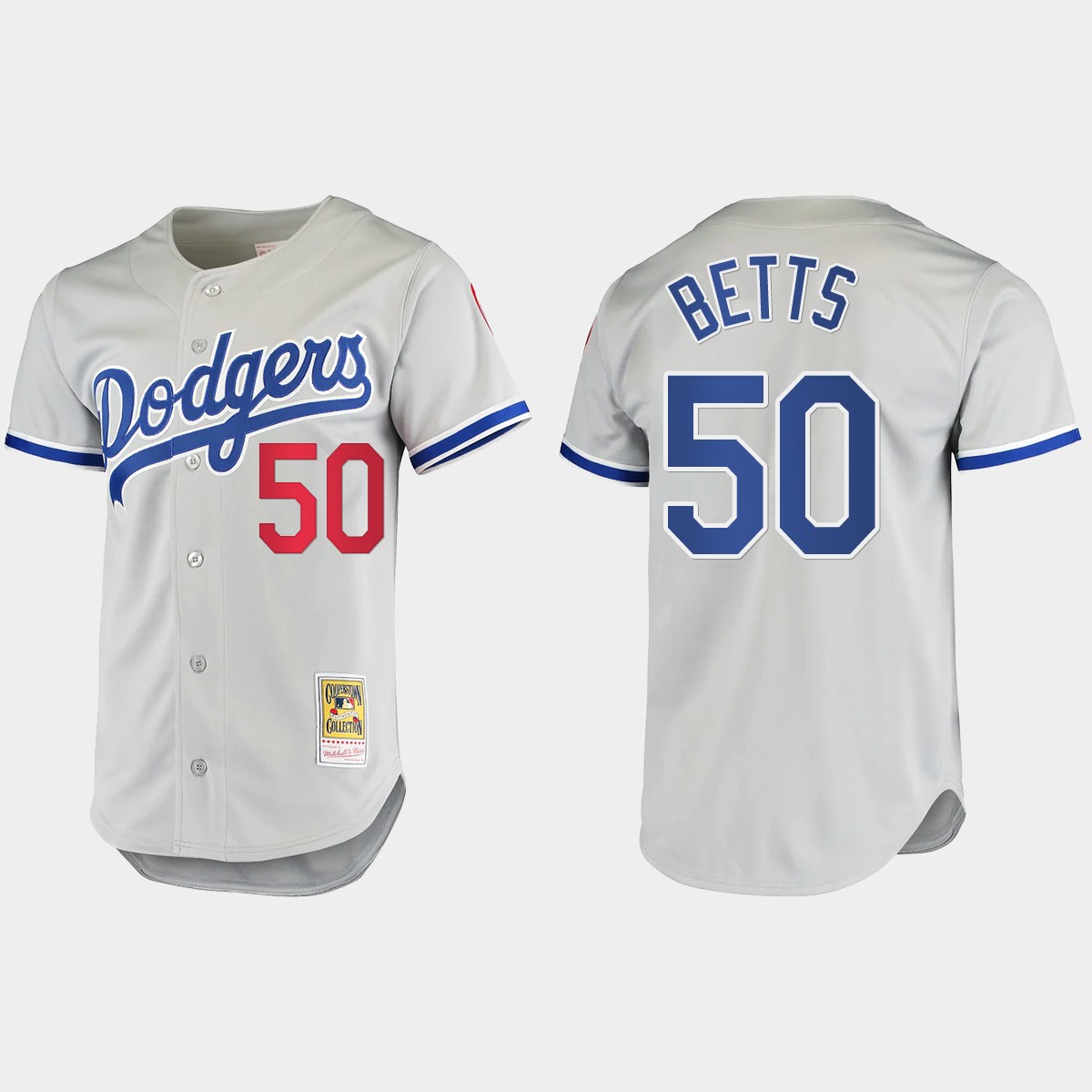 Mookie Betts #50 Los Angeles Dodgers Cooperstown Collection Jersey - Gray