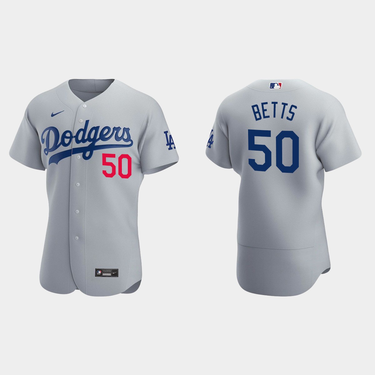 Mookie Betts #50 Los Angeles Dodgers Gray 2020 Alternate Jersey