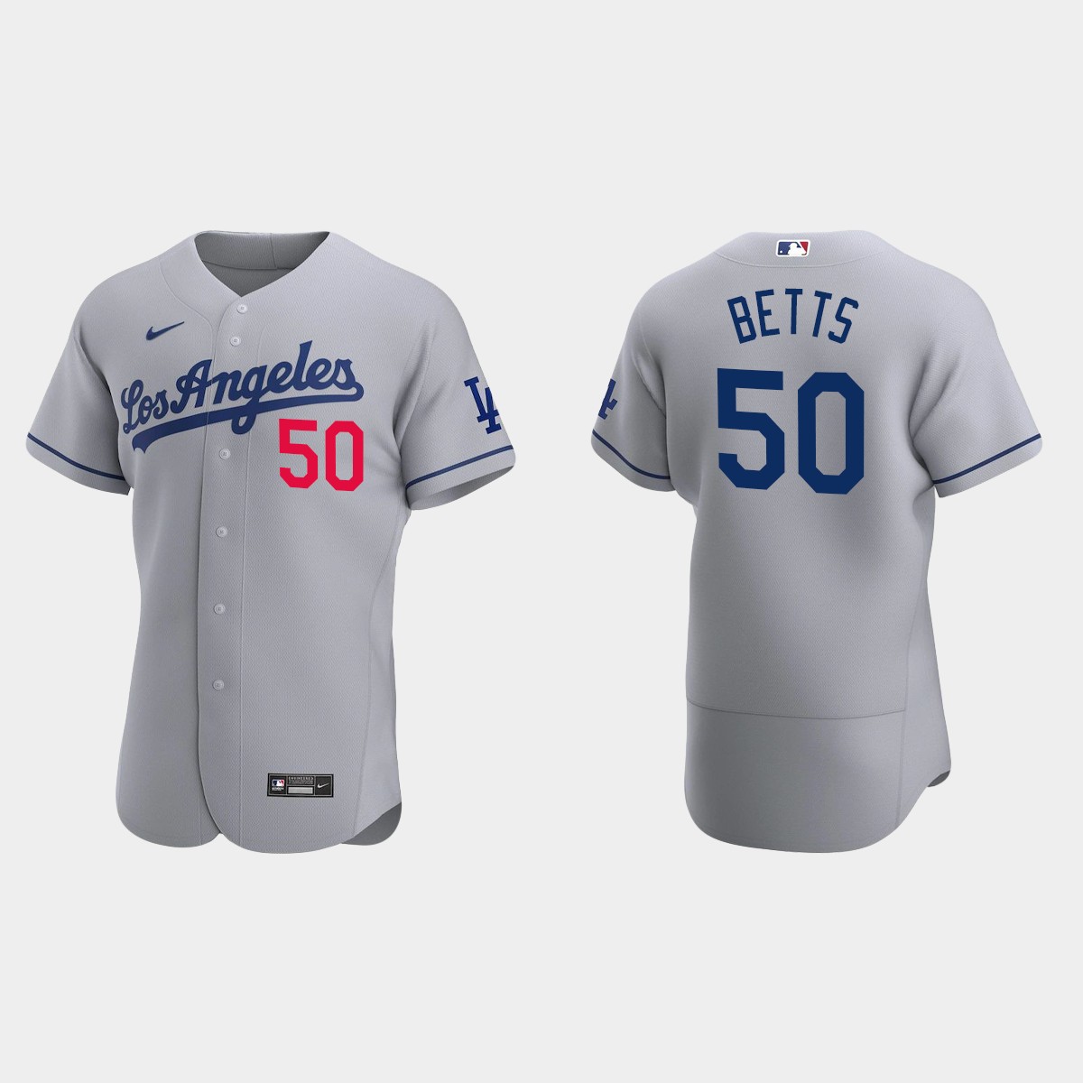 Mookie Betts #50 Los Angeles Dodgers Gray 2020 Road Jersey
