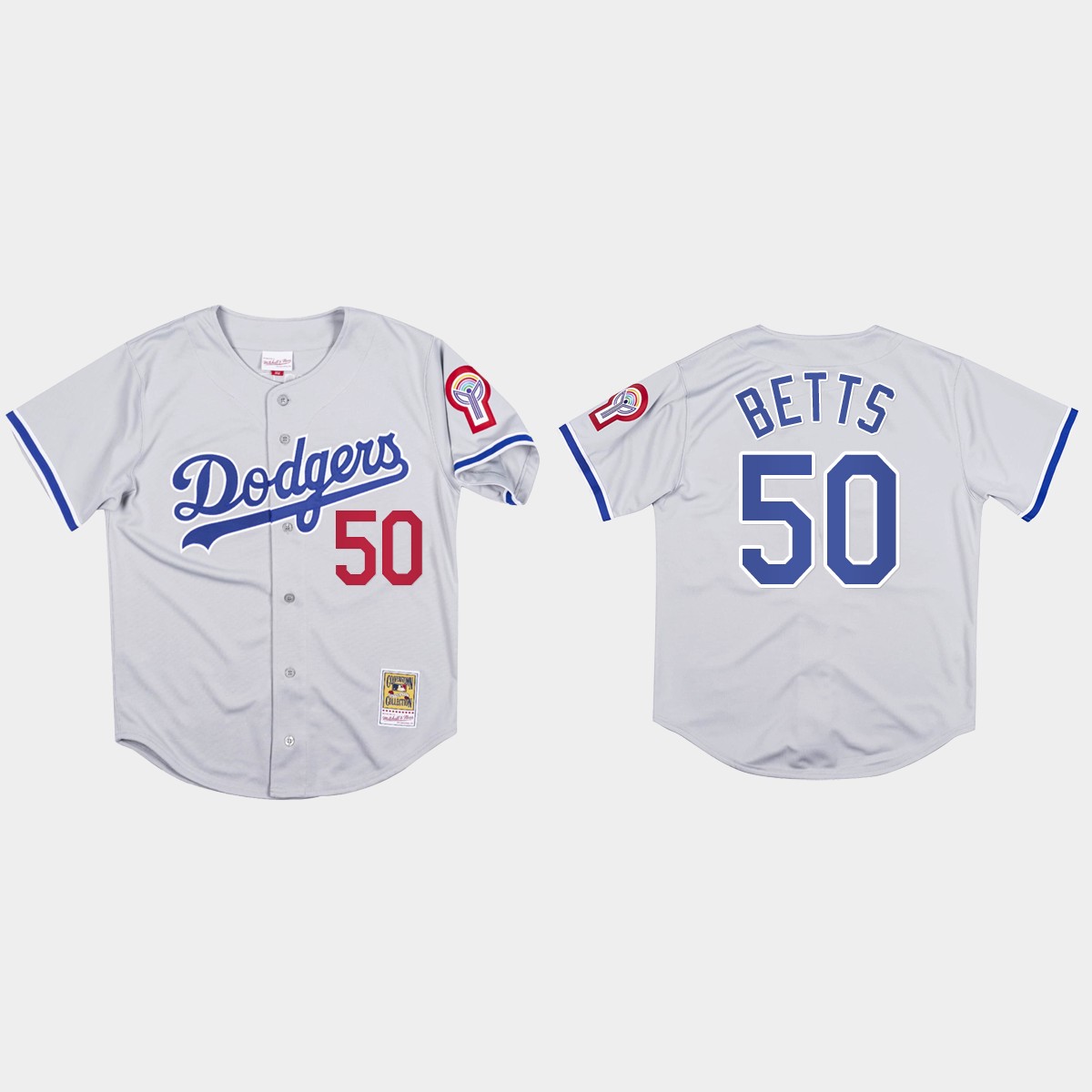 Mookie Betts #50 Los Angeles Dodgers Mitchell And Ness 1981 Jersey - Gray
