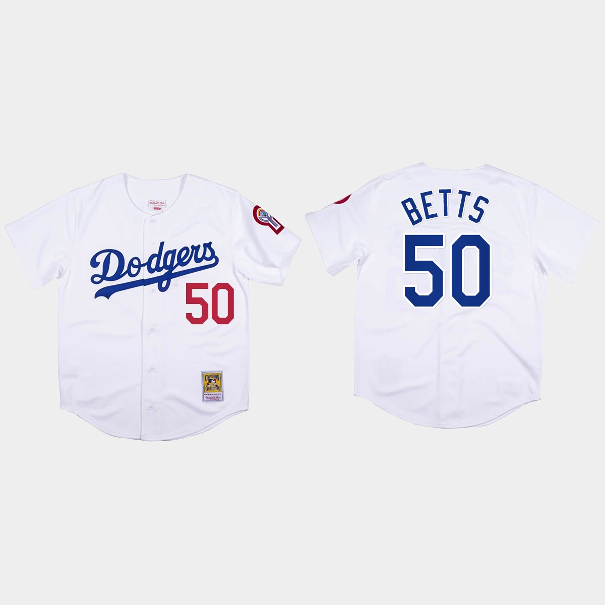 Mookie Betts #50 Los Angeles Dodgers Mitchell And Ness 1981 Jersey - White