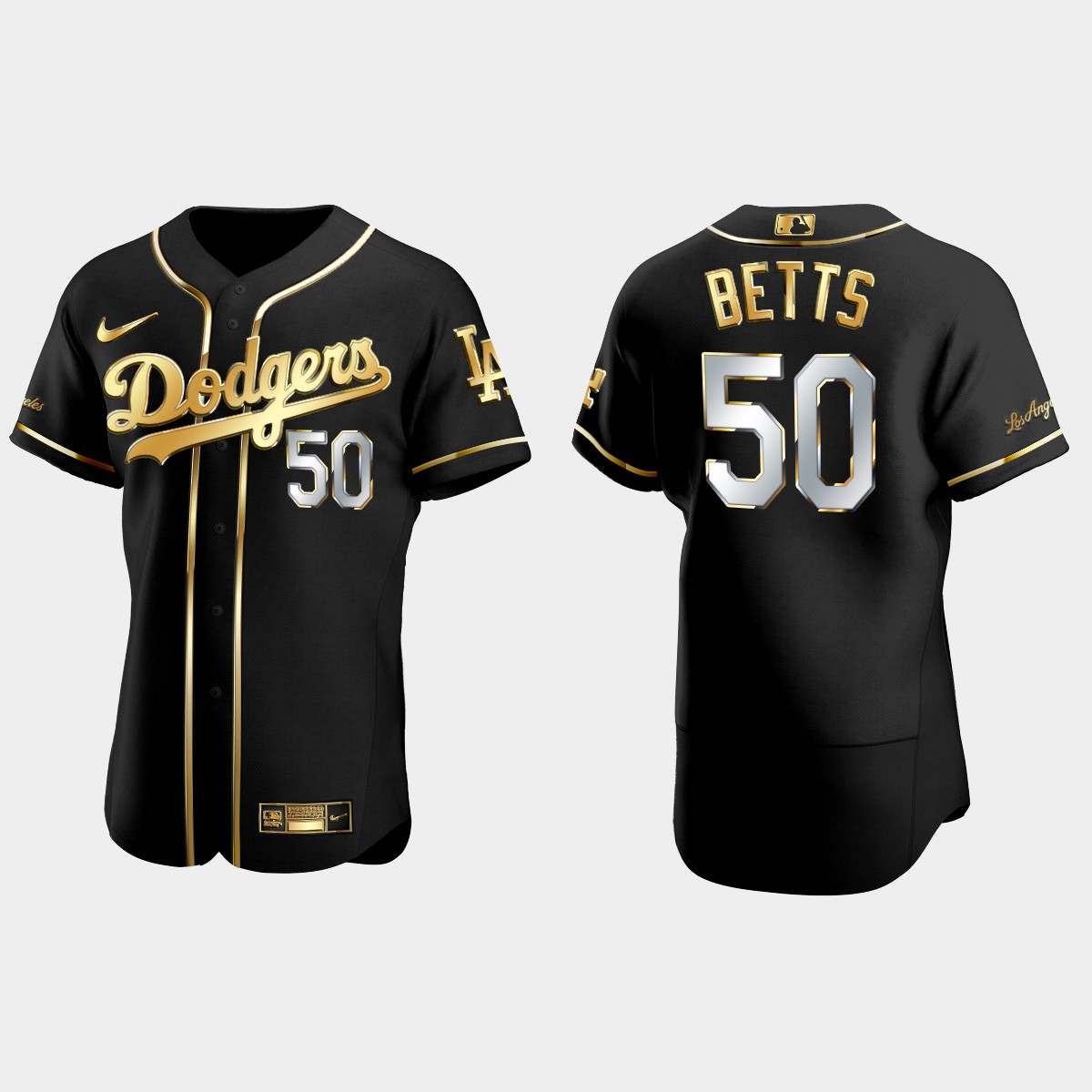 Mookie Betts Los Angeles Dodgers 2021 Gold Program Golden Jersey - Black