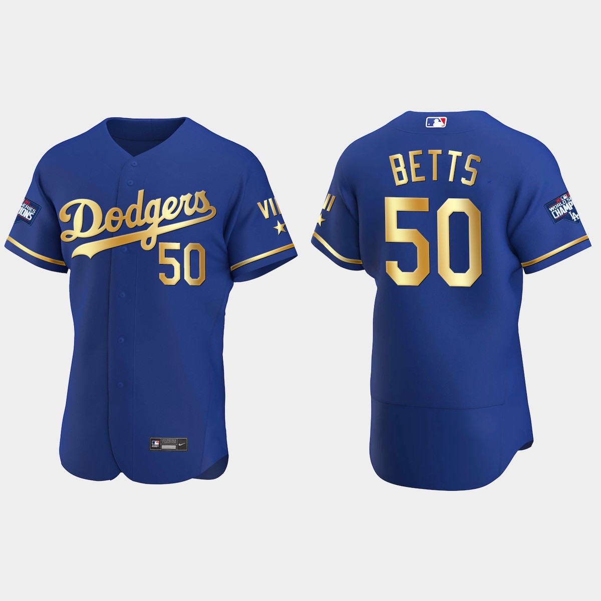 Mookie Betts Los Angeles Dodgers 2021 Gold Program World Series Champions Jersey - Royal