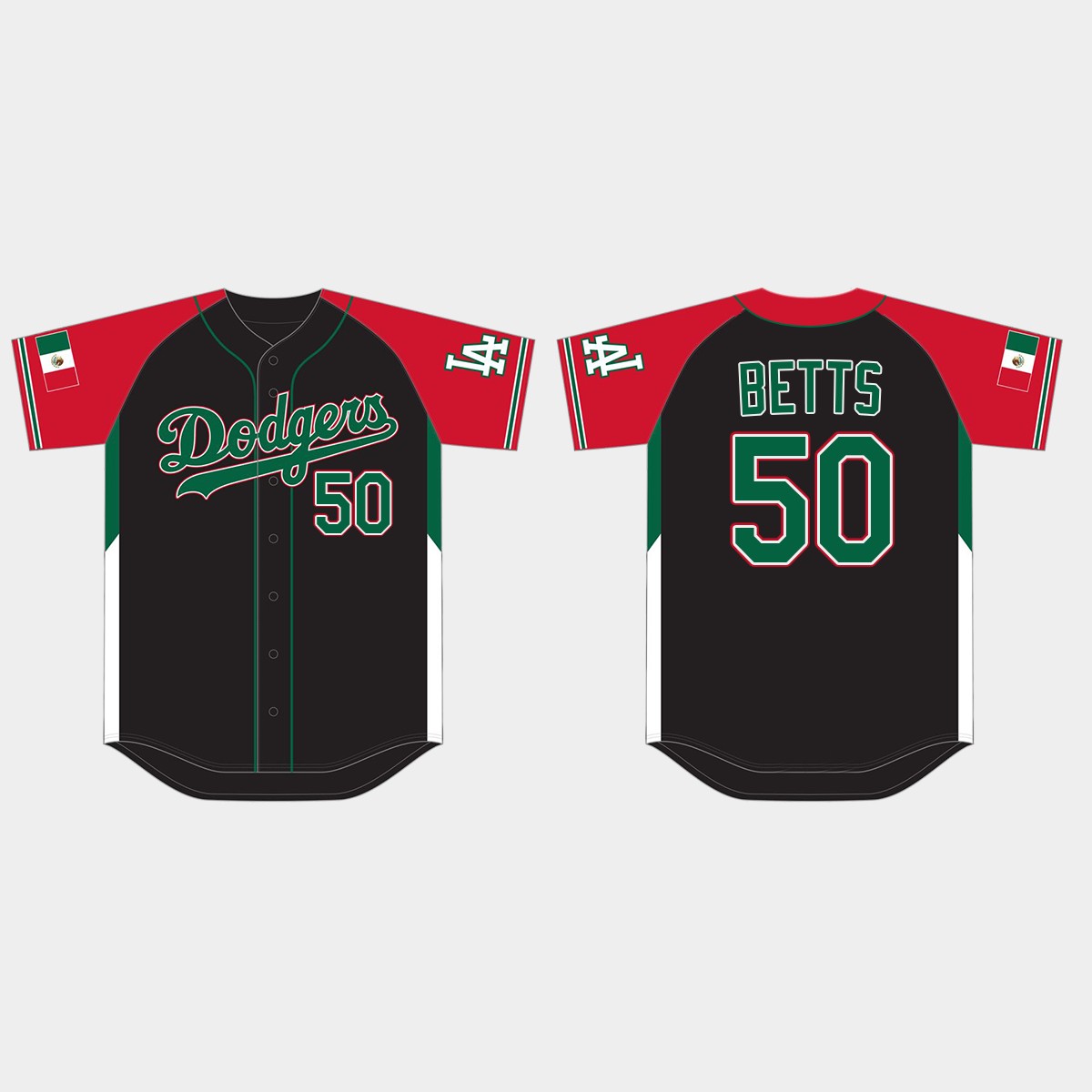 Mookie Betts Los Angeles Dodgers 2021 Mexican Heritage Night Limited Jersey - Black