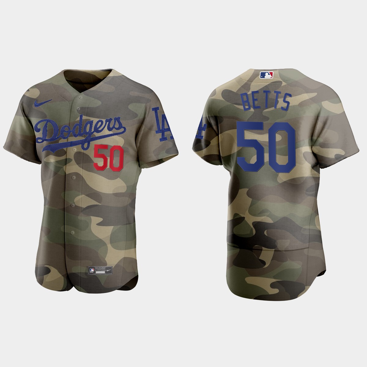 Mookie Betts Los Angeles Dodgers 2021 National Armed Forces Day Jersey - Camo