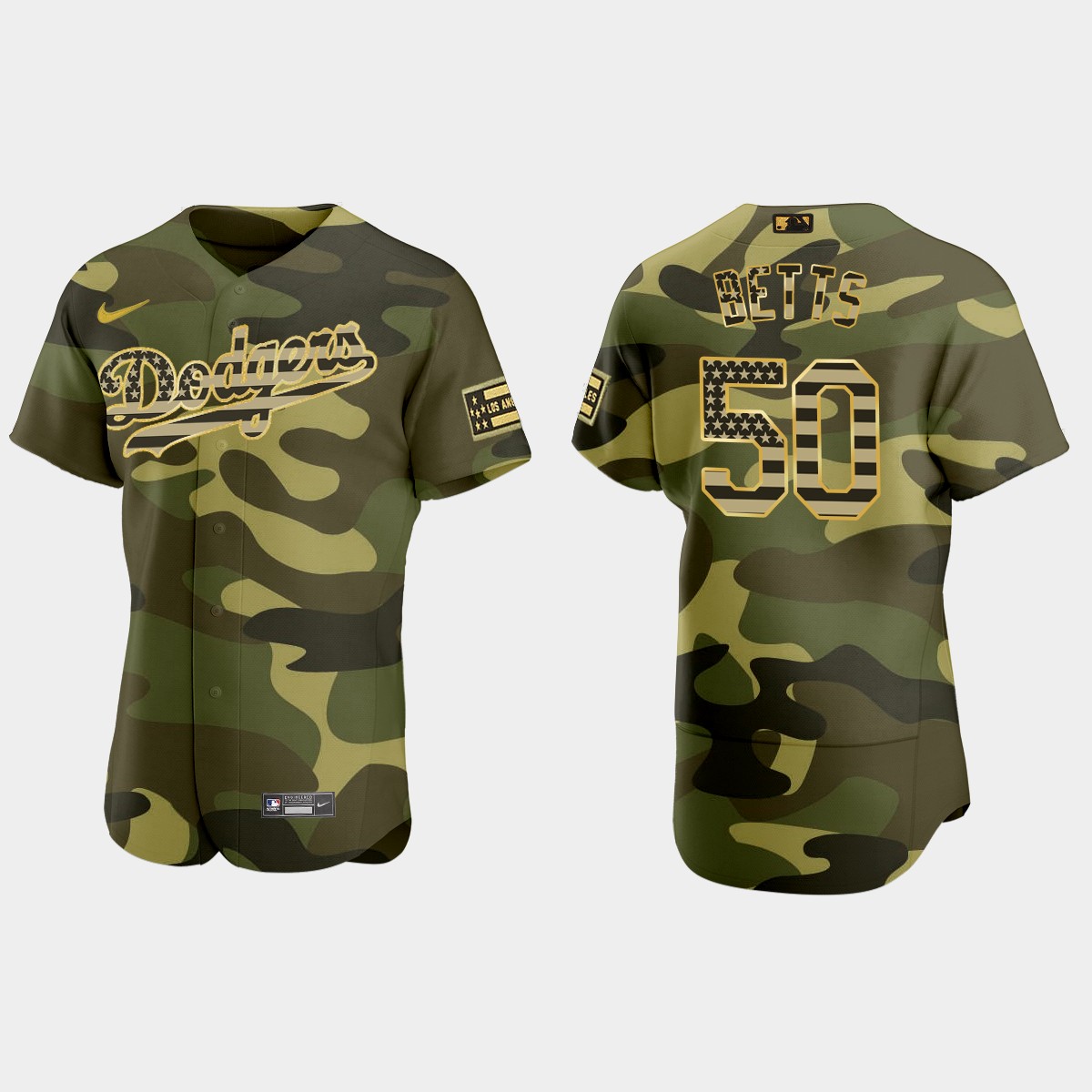 Mookie Betts Los Angeles Dodgers 2022 Armed Forces Day Jersey - Camo