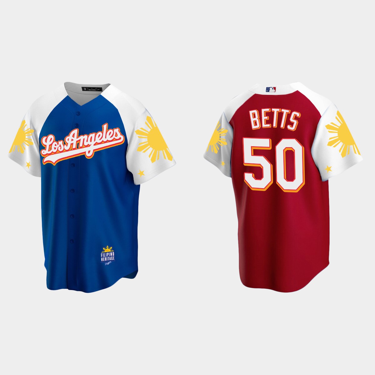 Mookie Betts Los Angeles Dodgers 2022 Filipino Heritage Night Jersey - Royal Red