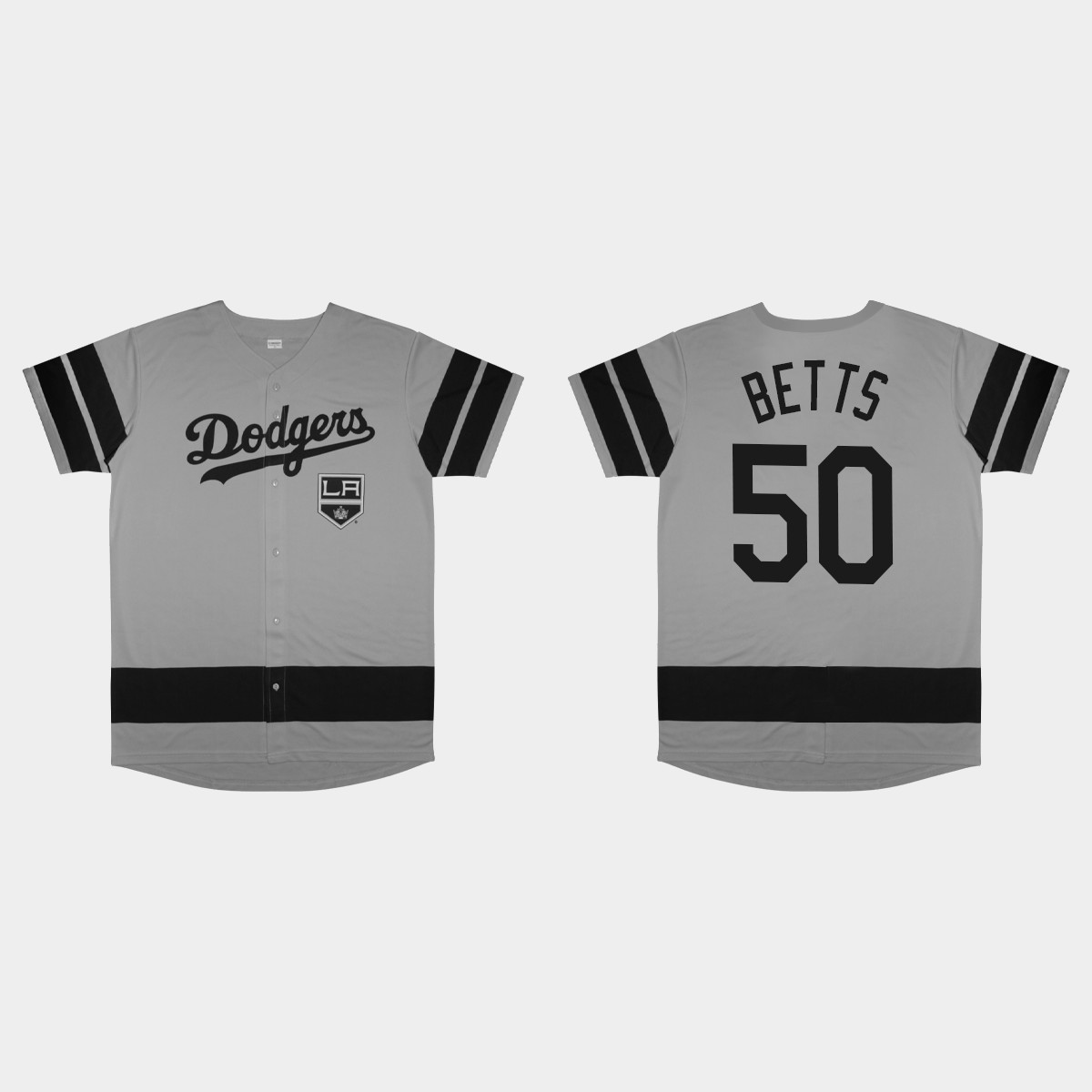 Mookie Betts Los Angeles Dodgers 2022 LA Kings Night Jersey - Gray