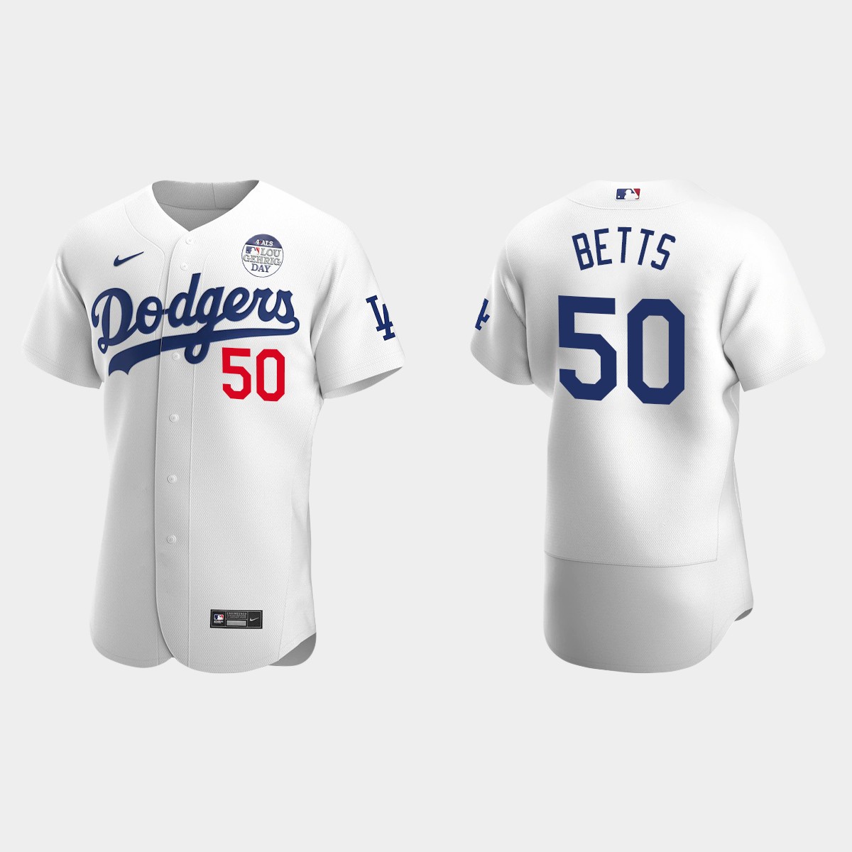 Mookie Betts Los Angeles Dodgers 4 ALS Lou Gehrig Day Jersey - White