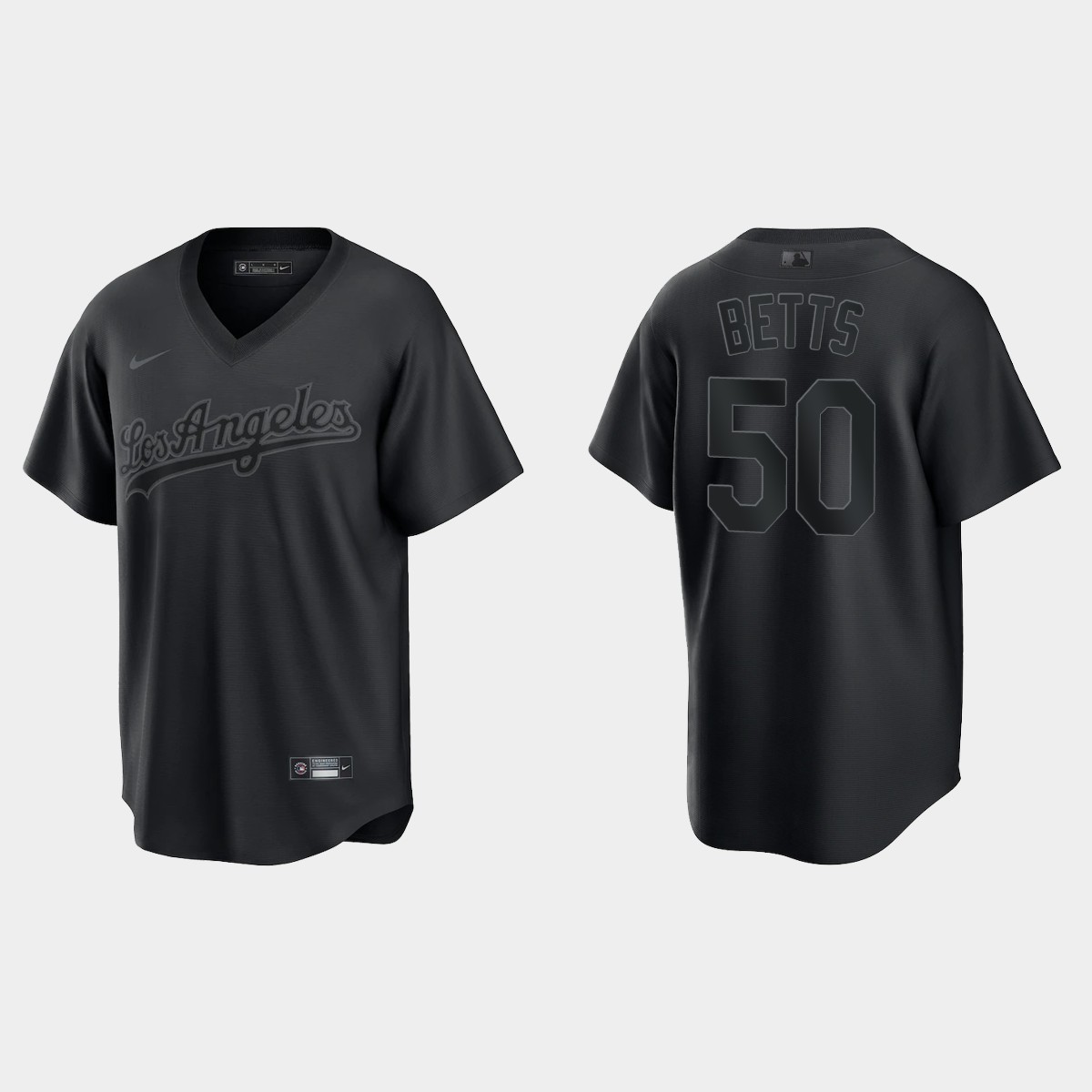 Mookie Betts Los Angeles Dodgers Pitch Black Fashion Jersey - Black