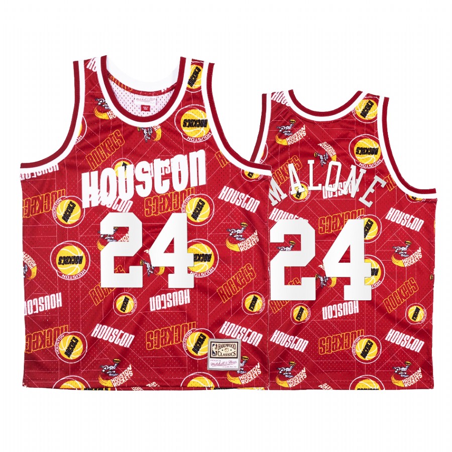 Moses Malone #24 Houston Rockets Red Tear Up Pack Jersey