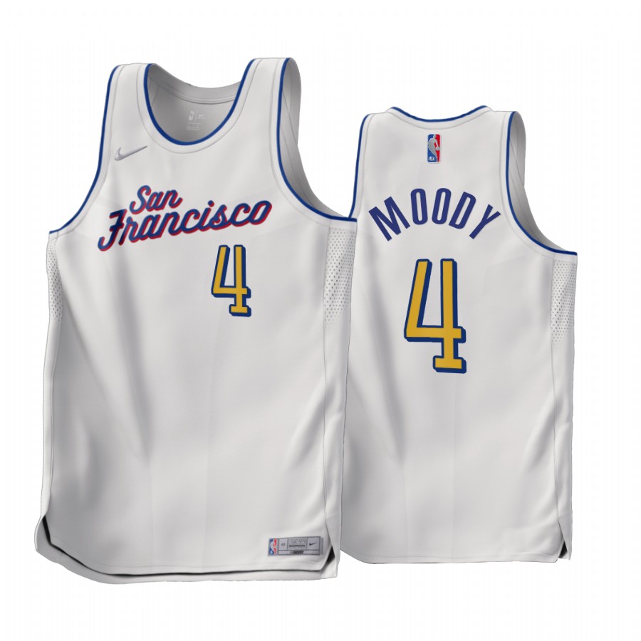 Moses Moody 2022-23 Golden State Warriors White #4 Earned Edition Jersey