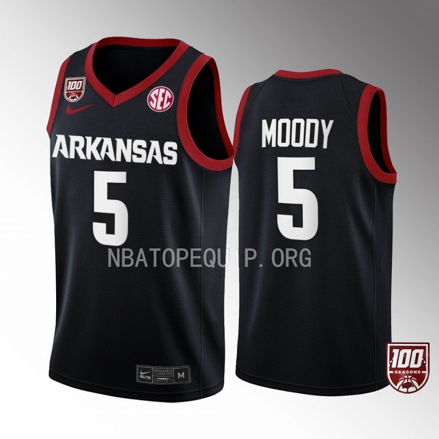 Moses Moody Arkansas Razorbacks Black Jersey 100 Season College