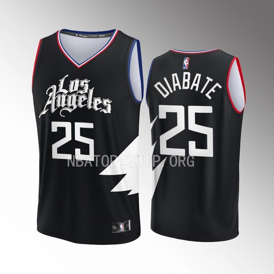 Moussa Diabate Clippers #25 Black Jersey Fast Break Fast Break Player 2022-23 Statement Edition