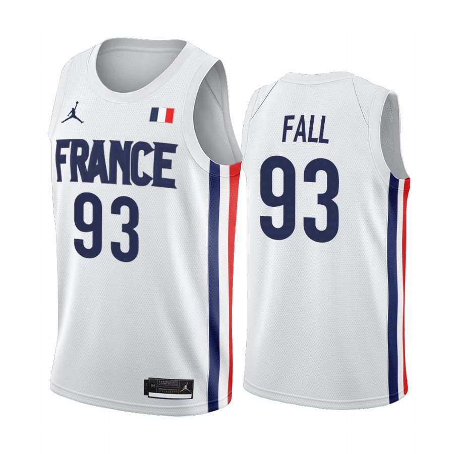 Moustapha Fall France  #93 White 2021 Tokyo Olymipcs Limited Jersey
