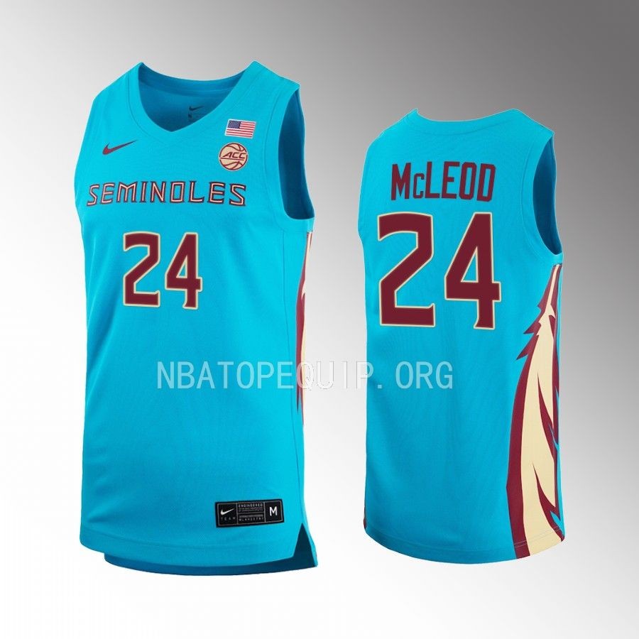 Naheem McLeod FSU Seminoles Turquoise Jersey 2022-23 Alternate