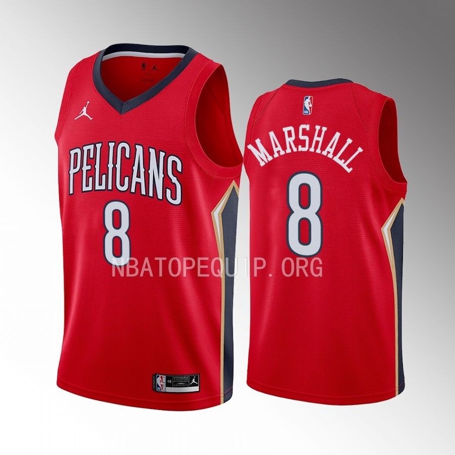 Naji Marshall New Orleans Pelicans #8 Red Jersey 2022-23 Statement Edition Swingman